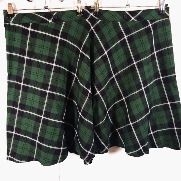VTG Tripp NYC Womens 4 47x23 Green Plaid Knee Length A-Line Skirt - Picture 1 of 7